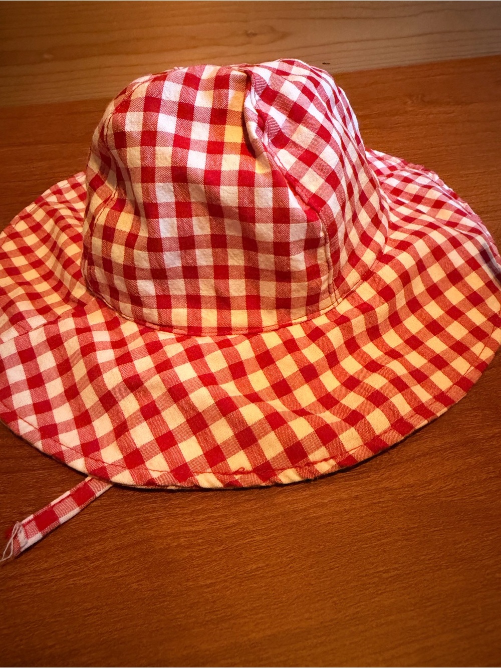 Baby Zara Red and White Gingham Sun Hat 6-12mo